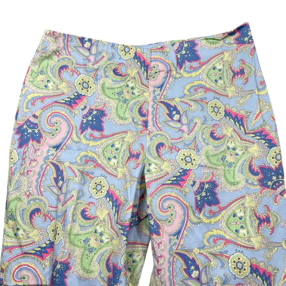 Lauren Ralph Lauren 16W Paisley Capri Side Zip Womens Pants Cotton Spandex - Pi - Picture 4 of 5